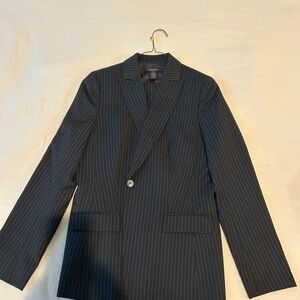 Classic Black Pinstripe Blazer